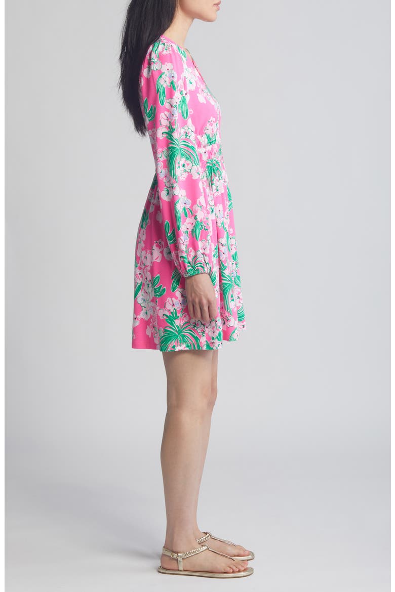 Calla Long Sleeve Shirred Waist Dress, Alternate, color, ROXIE PINK WORTH A LOOK