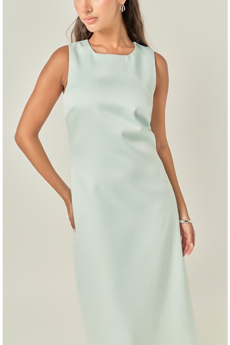 Sleeveless Satin Midi Dress, Alternate, color, MINT