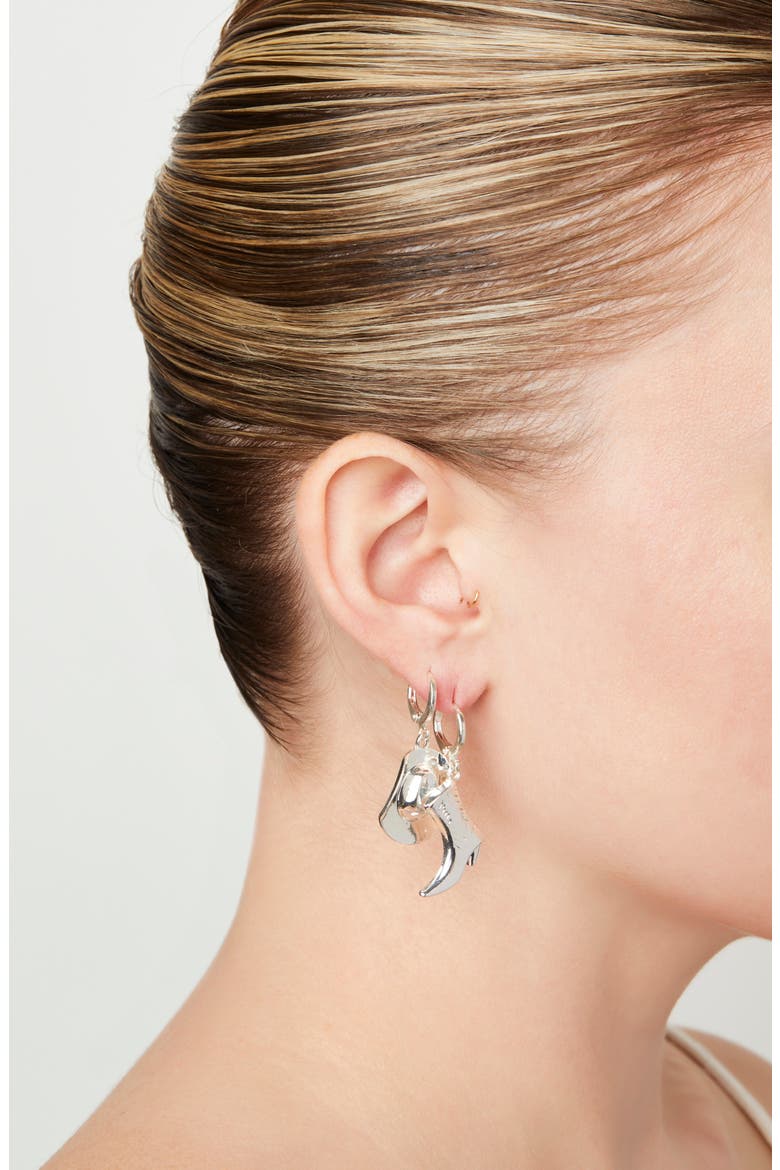 Faye Mismatched Western Drop Earrings, Alternate, color, SILVER