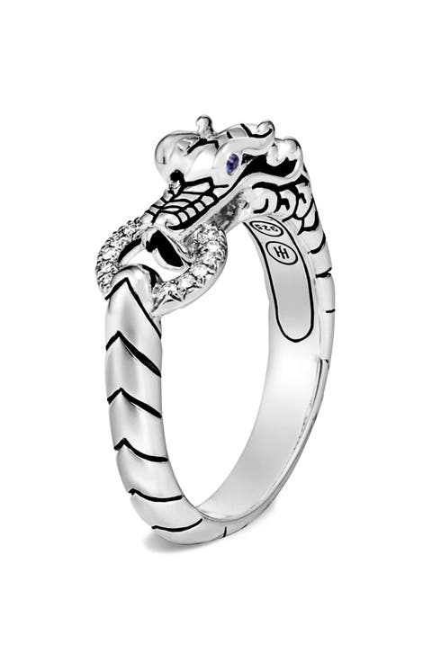 Legends Naga Silver Diamond Ring