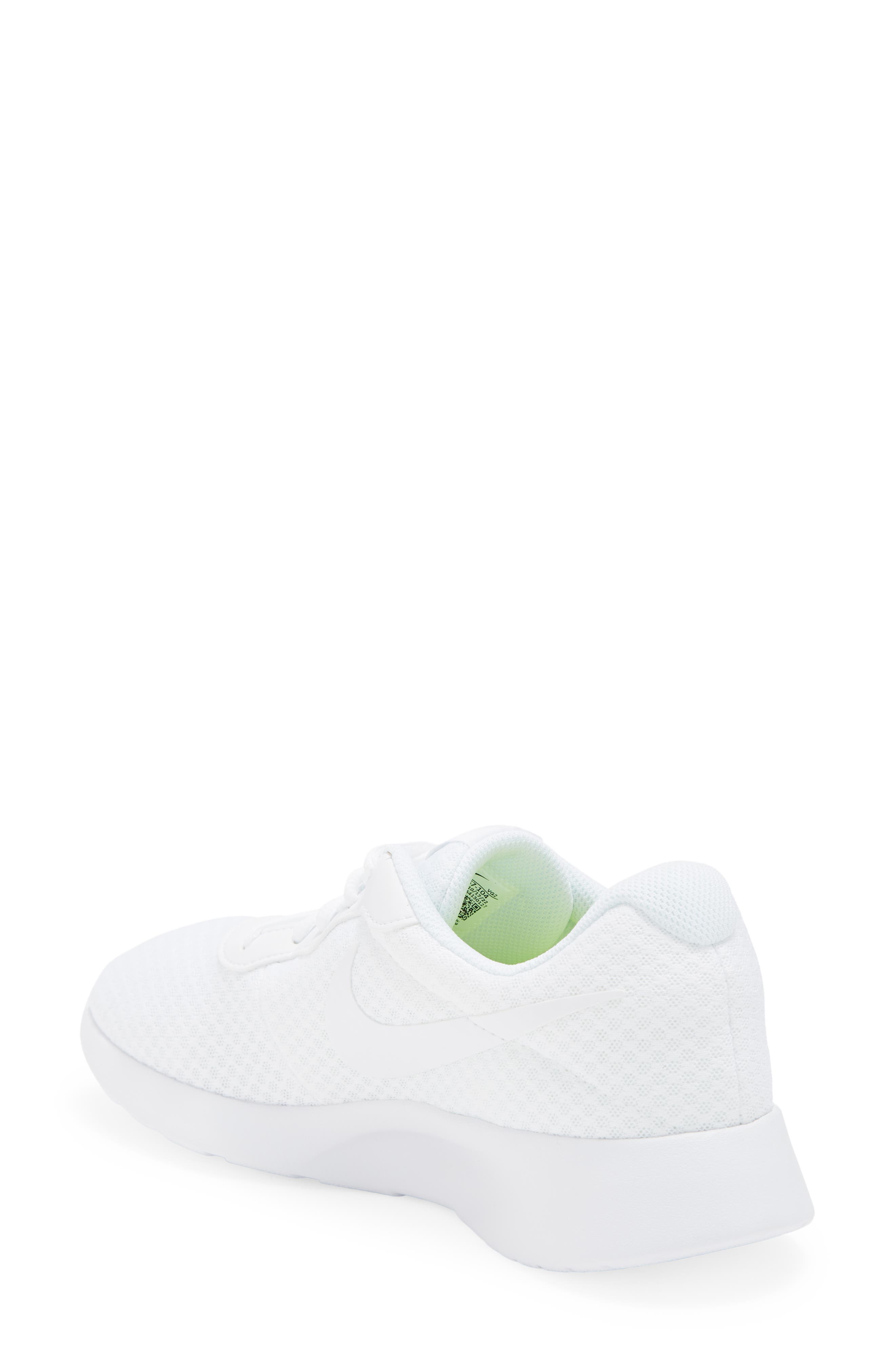 Tanjun Running Shoe, Alternate, color, WHITE/ WHITE-WHITE-VOLT