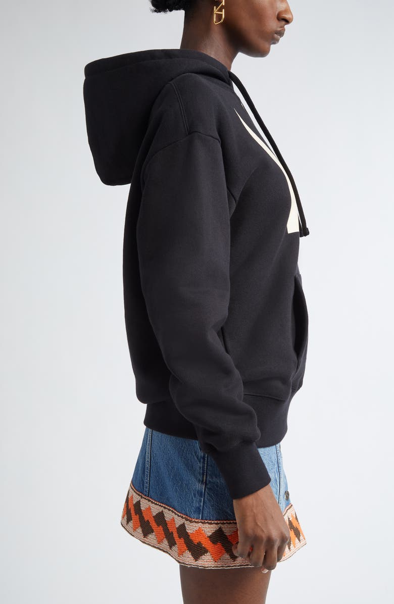 Valentino Garavani Chez Valentino Oversize Fleece Graphic Hoodie, Alternate, color, Black