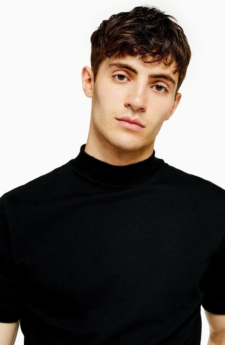 Topman Mock Neck T-Shirt, Alternate, color,