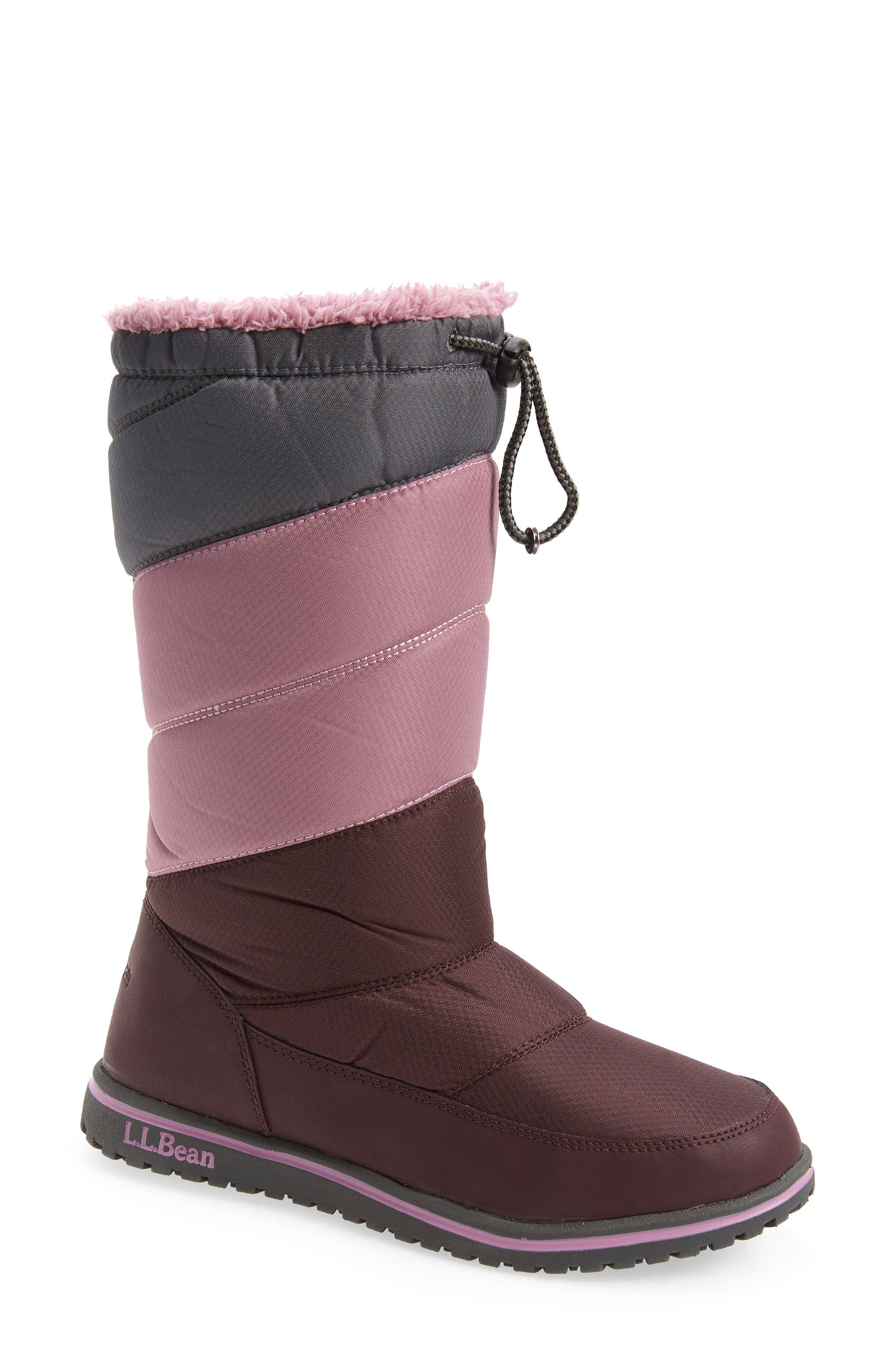 L.L.Bean Ultralight Waterproof Tall Snow Boot, Main, color, Dark Plum/ Mauve Berry