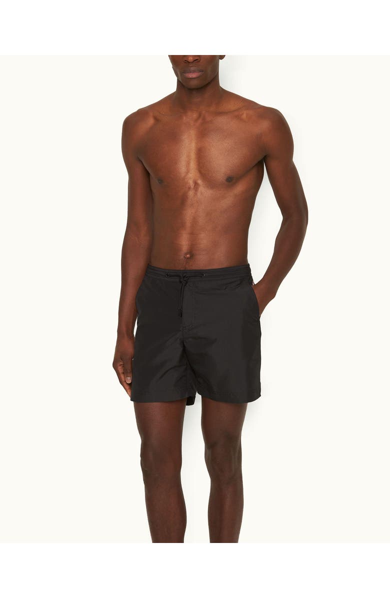 Orlebar Brown Bulldog Drawcord Mid-Length Lightweight Drawcord Swim Shorts, Main, color, Black