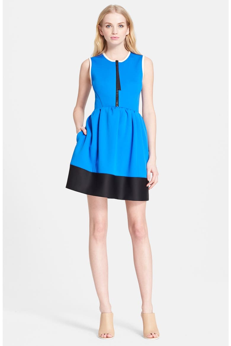colorblock scuba dress, Main, color, OCEAN BLUE