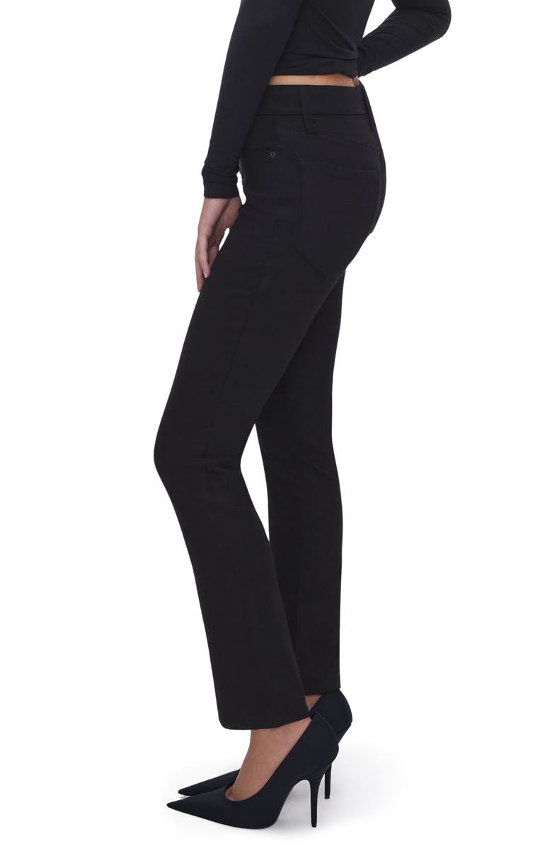 Good American Good Legs Never Fade Ankle Straight Leg Jeans, Alternate, color, Black001