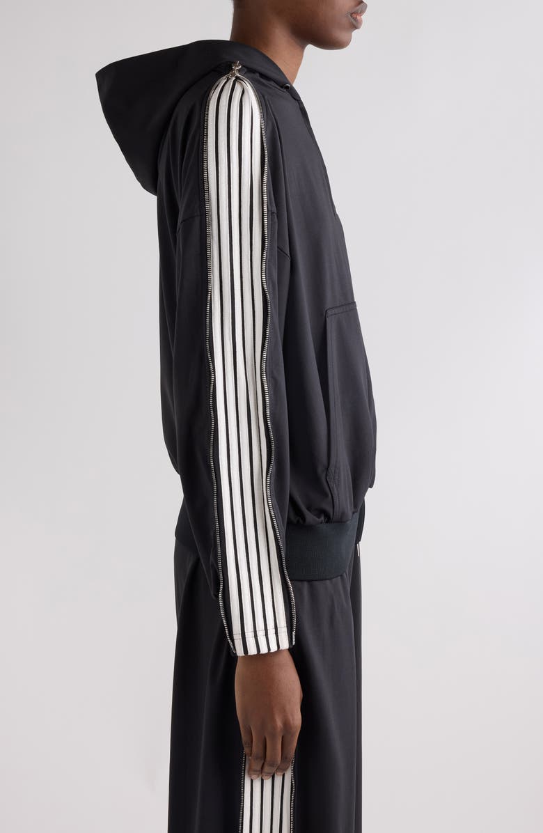 Balenciaga Loop Sports Icon Full Zip Hoodie, Alternate, color, Black/ White