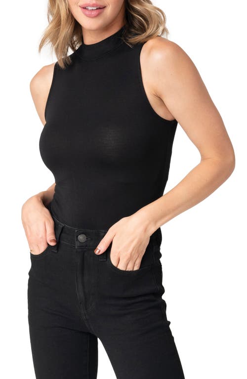 Gibsonlook Mock Neck Thong Bodysuit In Black