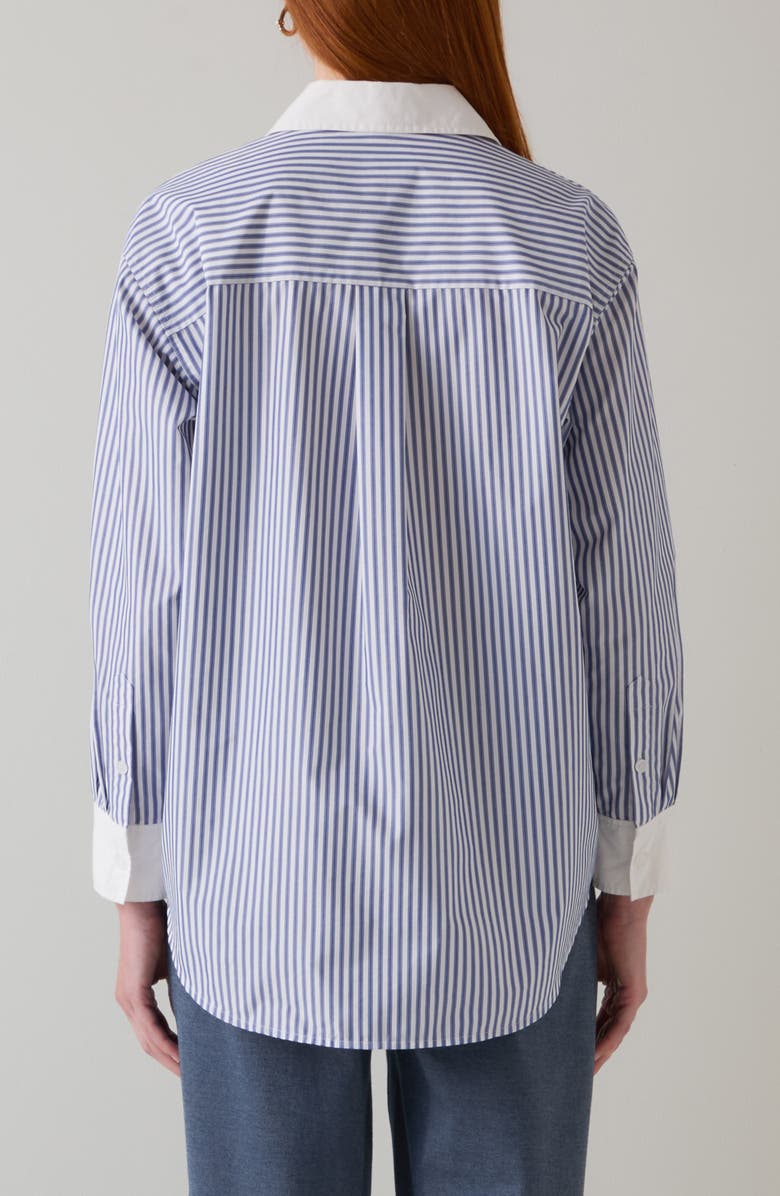 LK Bennett Hally Stripe Shirt, Alternate, color, Navy Multi