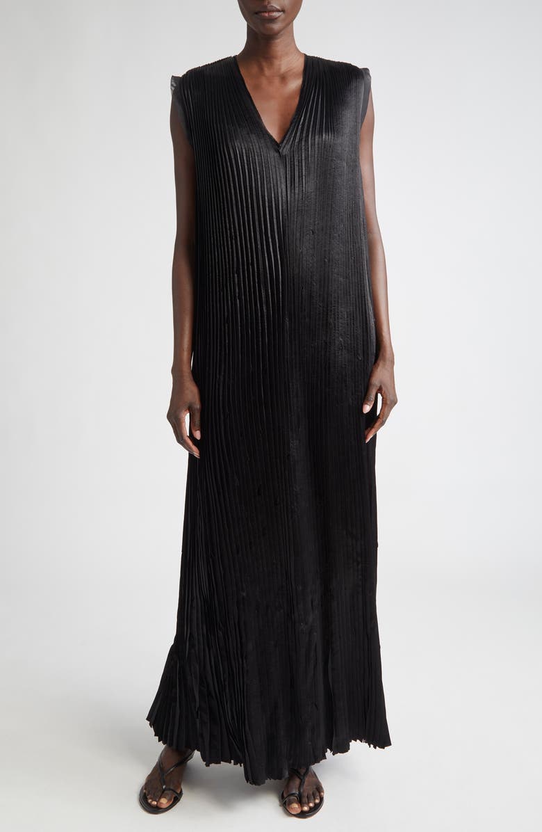 Jason Wu Collection Plissé Satin Trapeze Dress, Main, color,