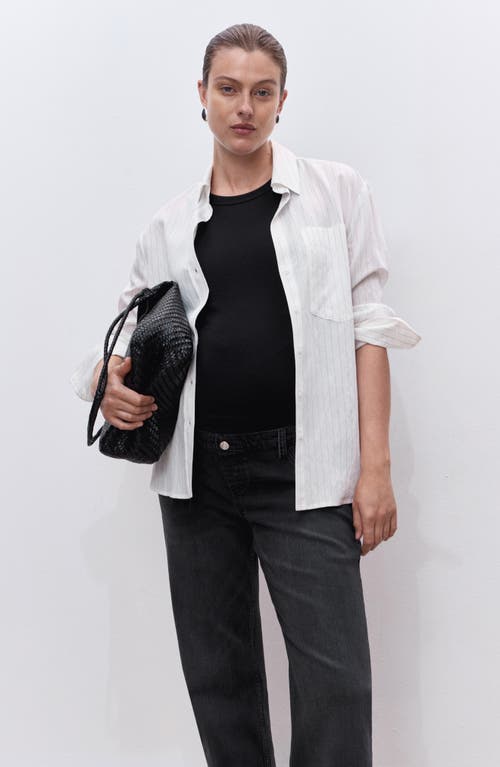 Mango Over The Bump Raw Hem Straight Leg Maternity Jeans In Black