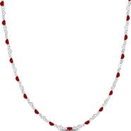 DELMAR Enamel Heart Link Chain Necklace
