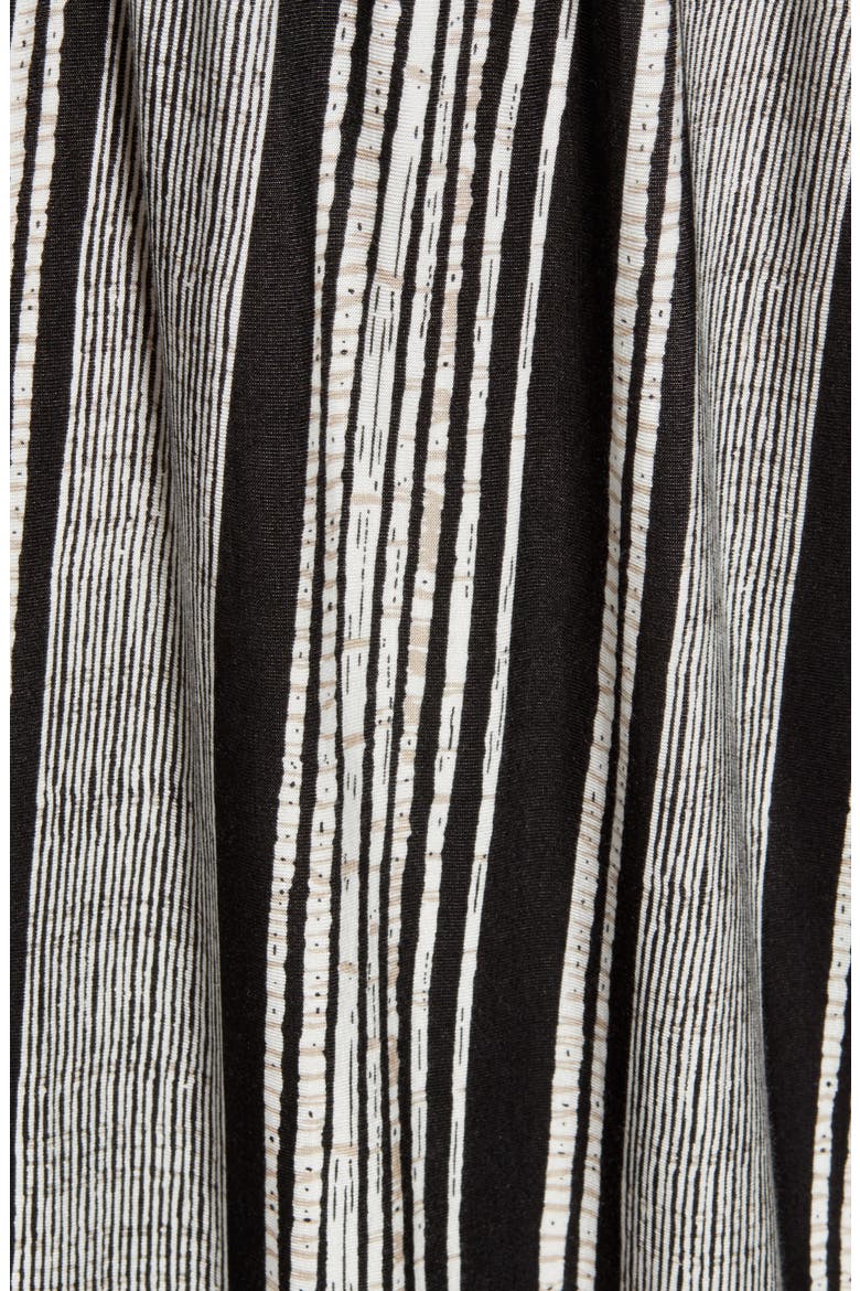 Danielle Variegated Stripe Jersey Midi Dress, Alternate, color, BLACK