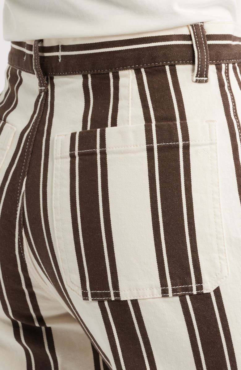 Madewell The Emmy Stripe Wide Leg Pants, Alternate, color, Dark Brown Stripe