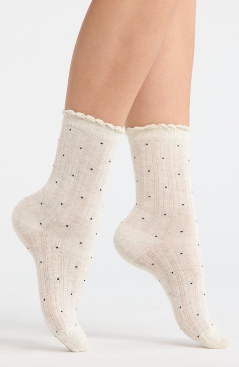 Martinique Polka Dot Crew Socks