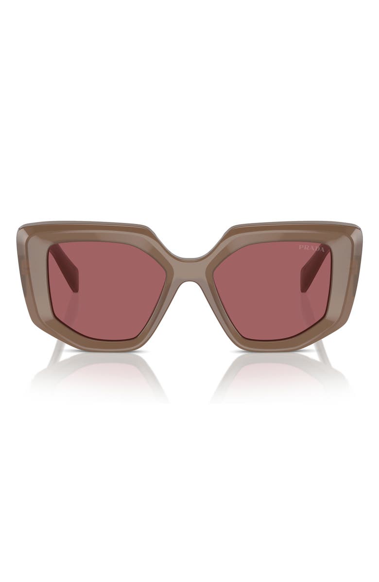 Prada 50mm Geometric Sunglasses, Main, color, Dark Violet