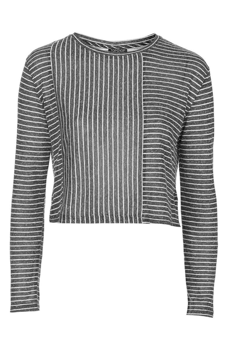 Topshop Stripe Panel Crop Top, Alternate, color, 