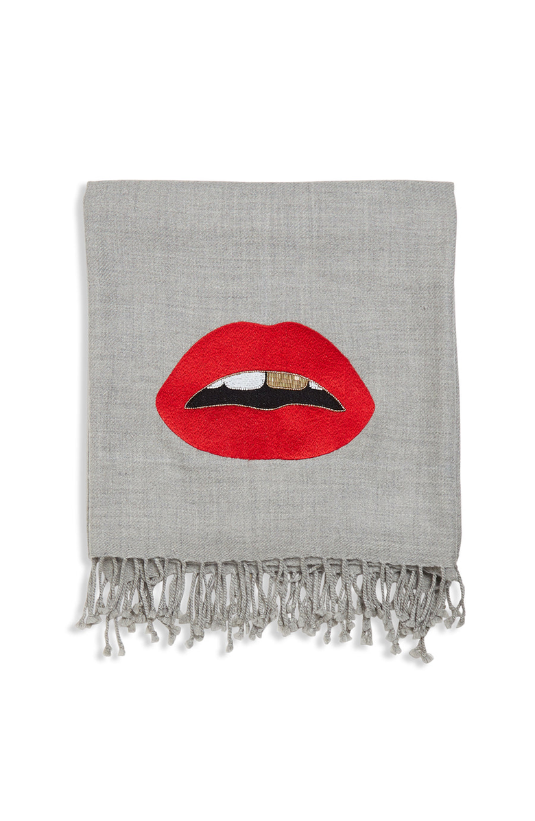 Jonathan Adler Lips Embellished Throw, Main, color, 