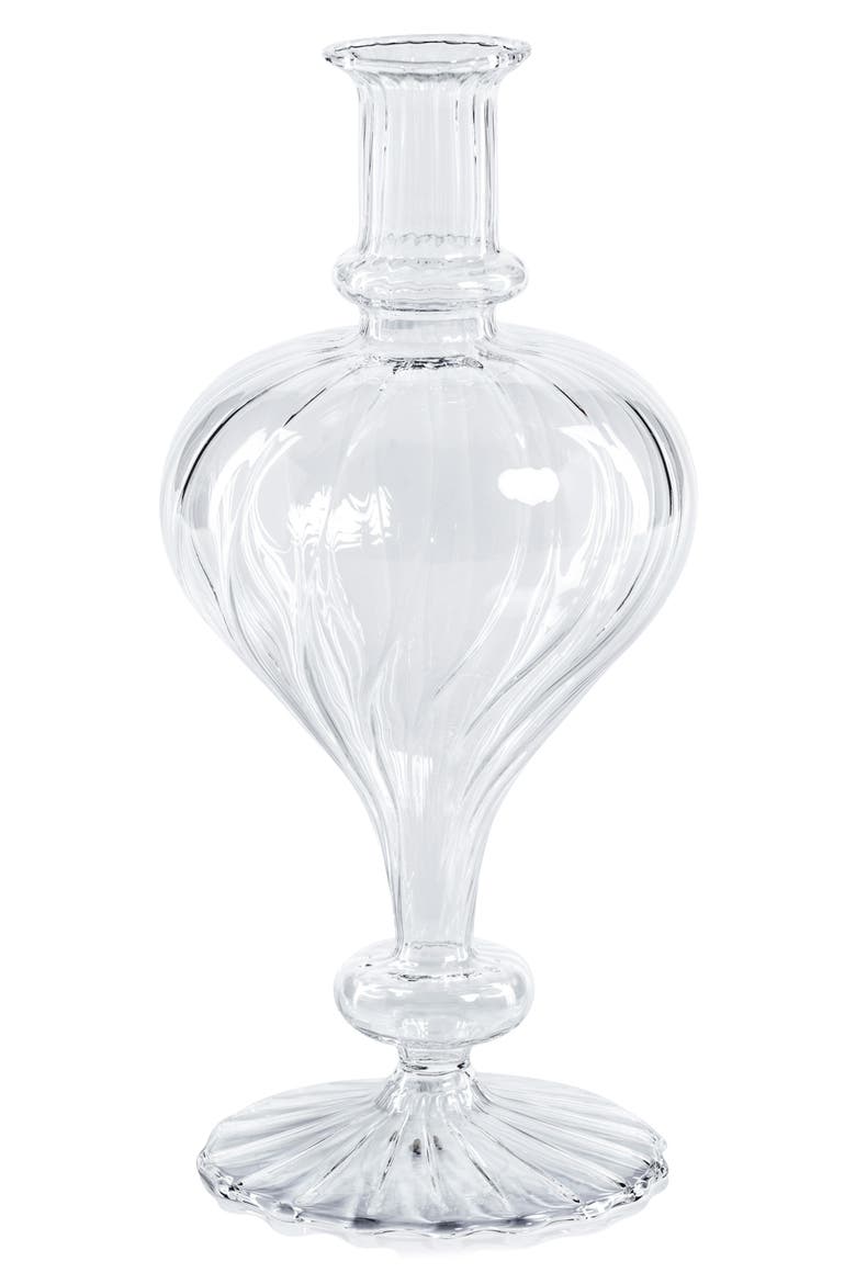 Vellum Set of 2 Spiral Decorative Glass Vases, Main, color, CLEAR