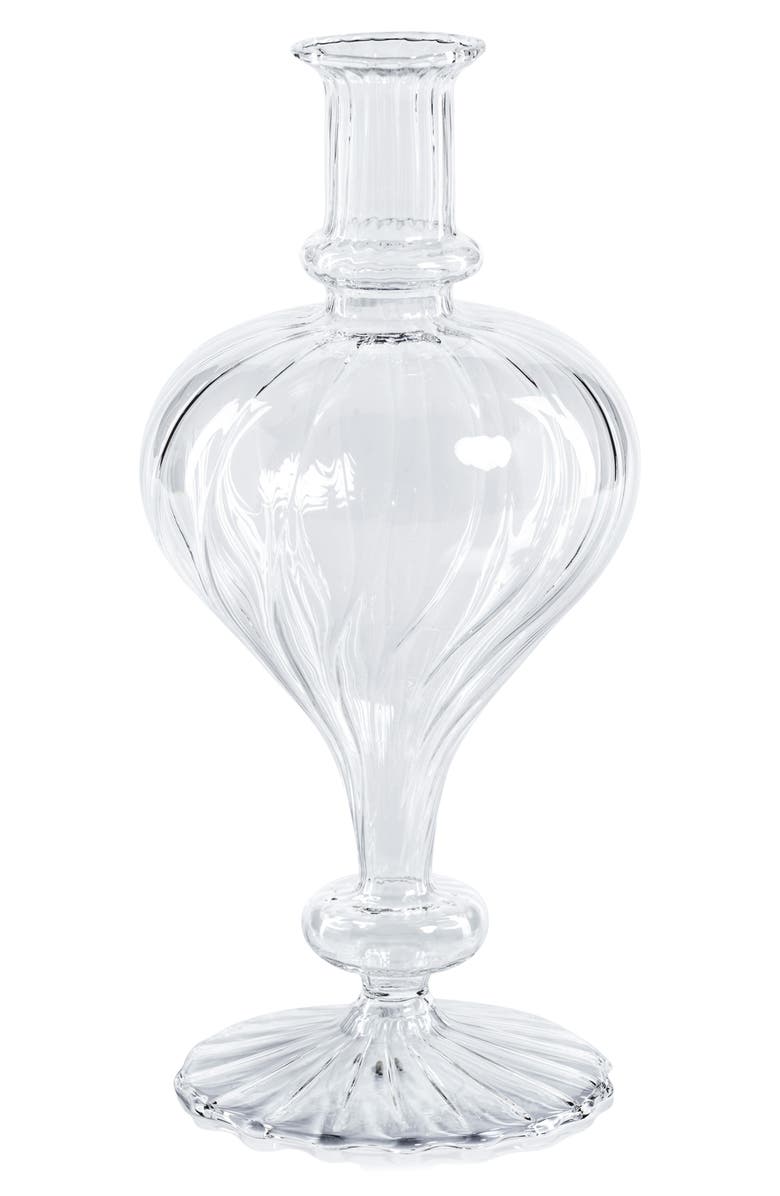 Zodax Vellum Set of 2 Spiral Decorative Glass Vases, Main, color, Clear