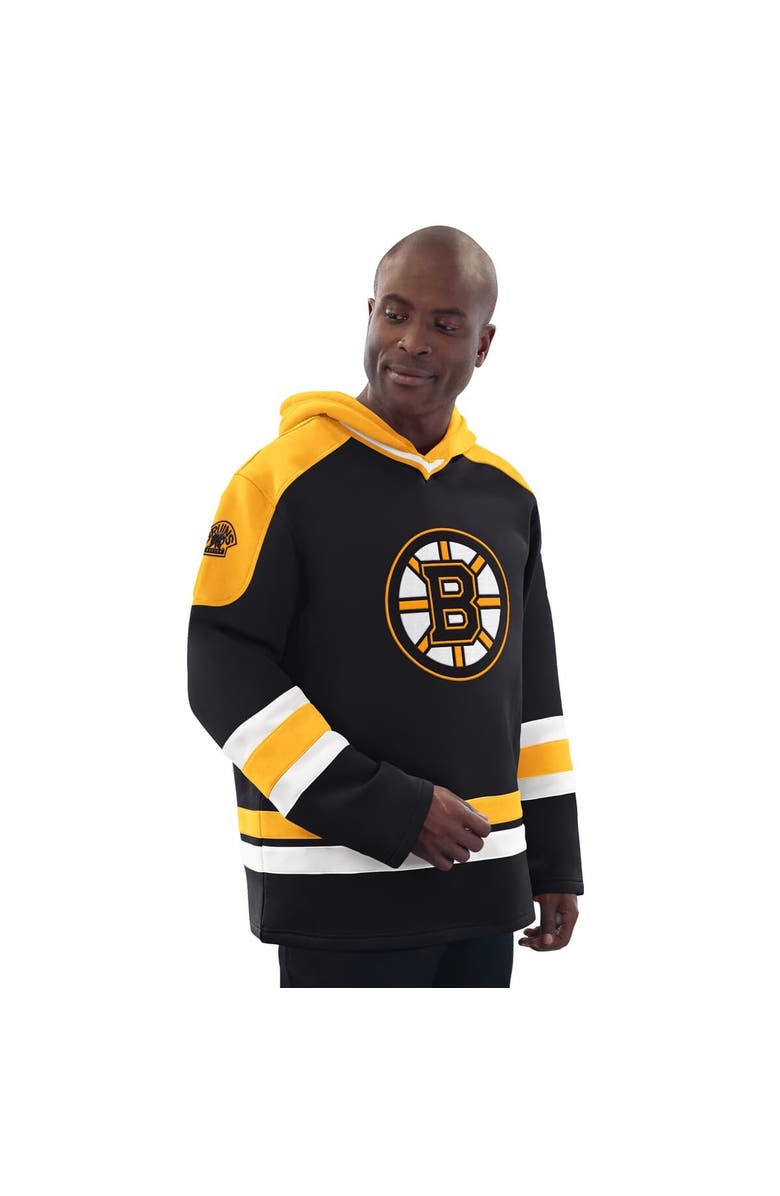 STARTER Men's Starter Black/Gold Boston Bruins Hockey Pullover Hoodie, Alternate, color, Black
