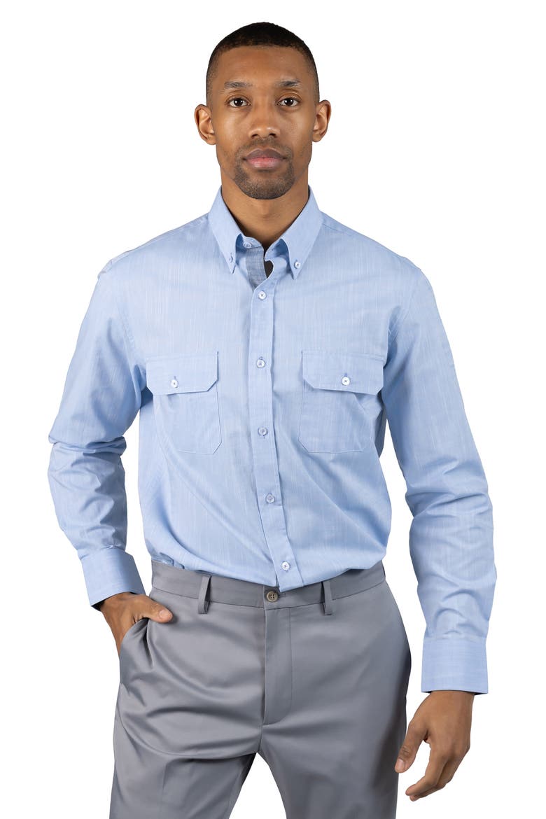 Signature Cotton Chambray Button-Down Shirt, Alternate, color, LIGHT BLUE