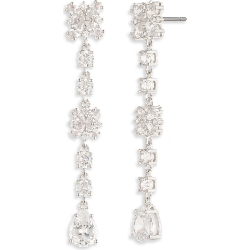 Marchesa Starstruck Cubic Zirconia Linear Earrings In Metallic