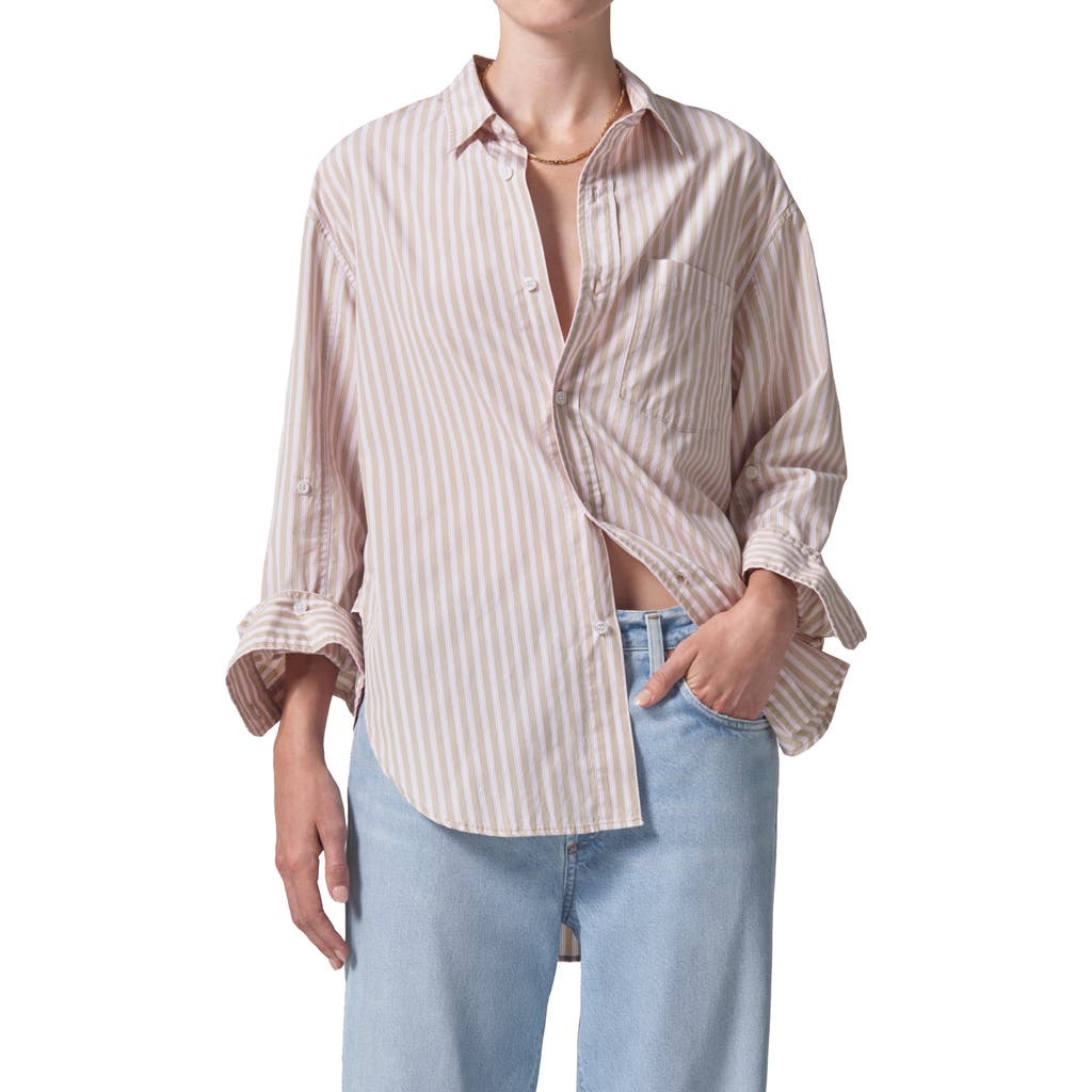 CITIZENS OF HUMANITY CITIZENS OF HUMANITY KAYLA MESA STRIPE OVERSIZE BUTTON-UP SHIRT