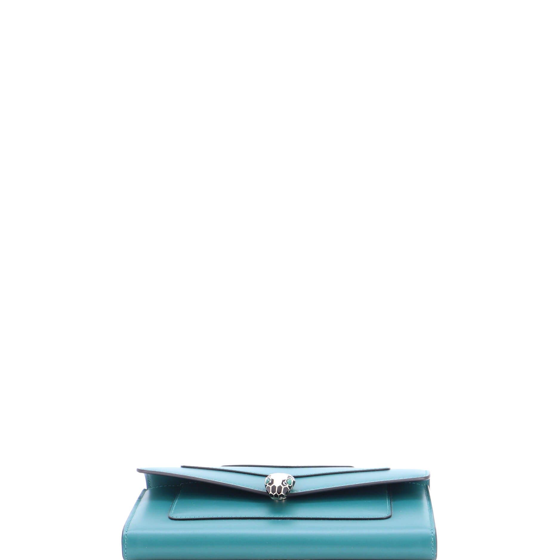 Serpenti Forever Wallet Leather, Alternate, color, Green