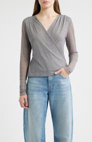 BOSS Edriba Faux Wrap Top