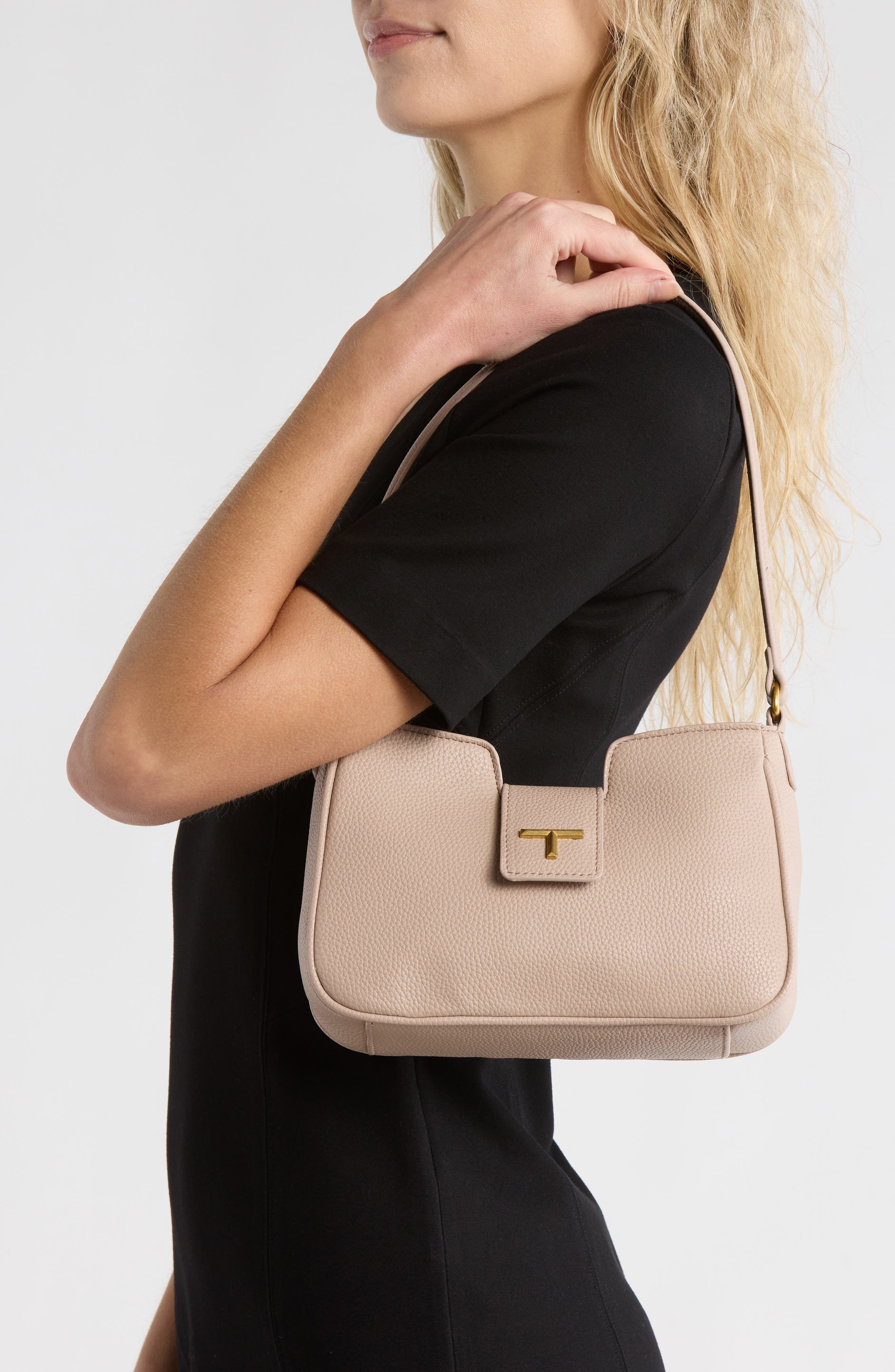 Tahari Mini Shoulder Bag, Alternate, color, Blush
