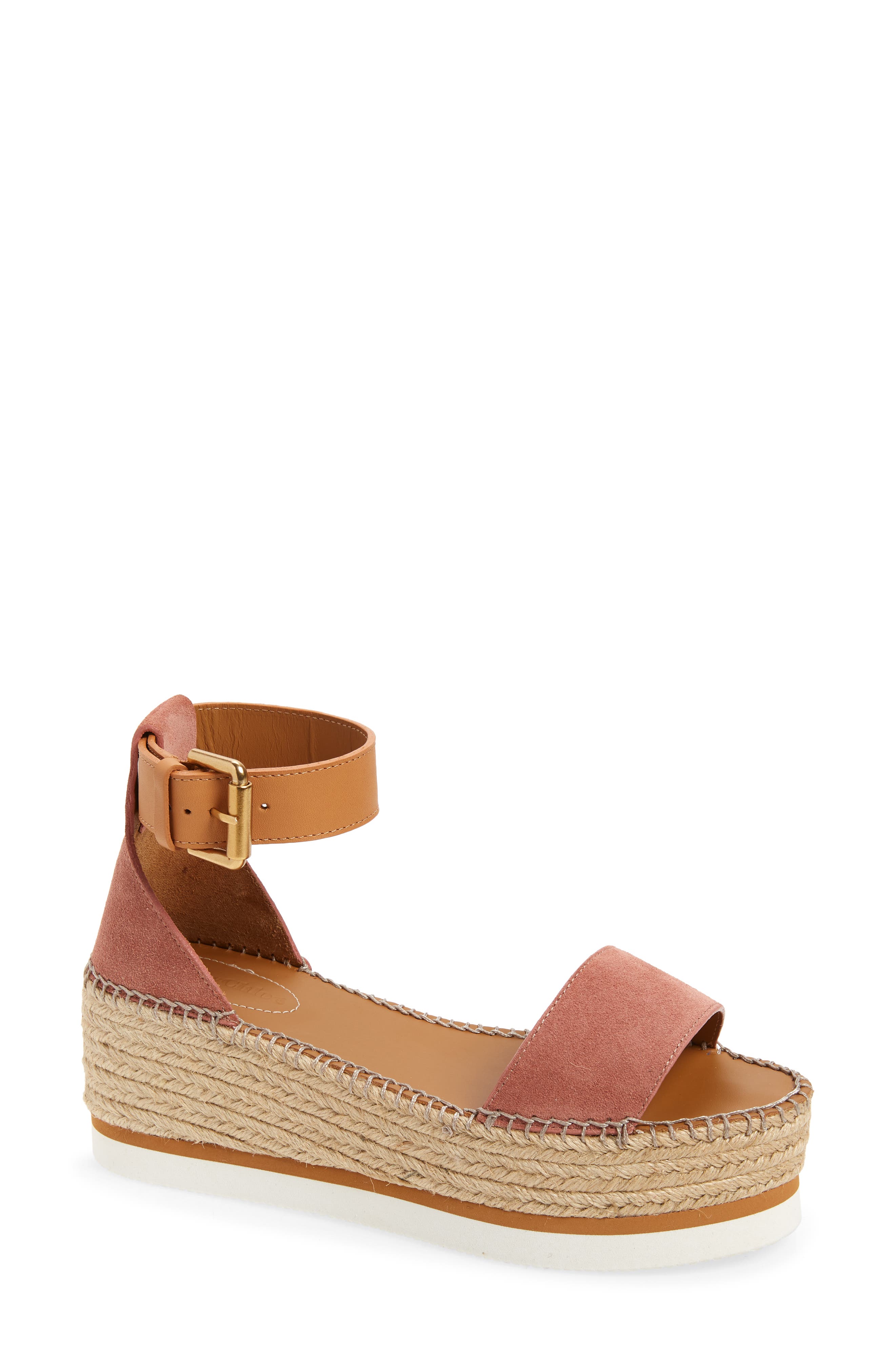 Glyn Platform Espadrille Sandal, Main, color, DARK PINK