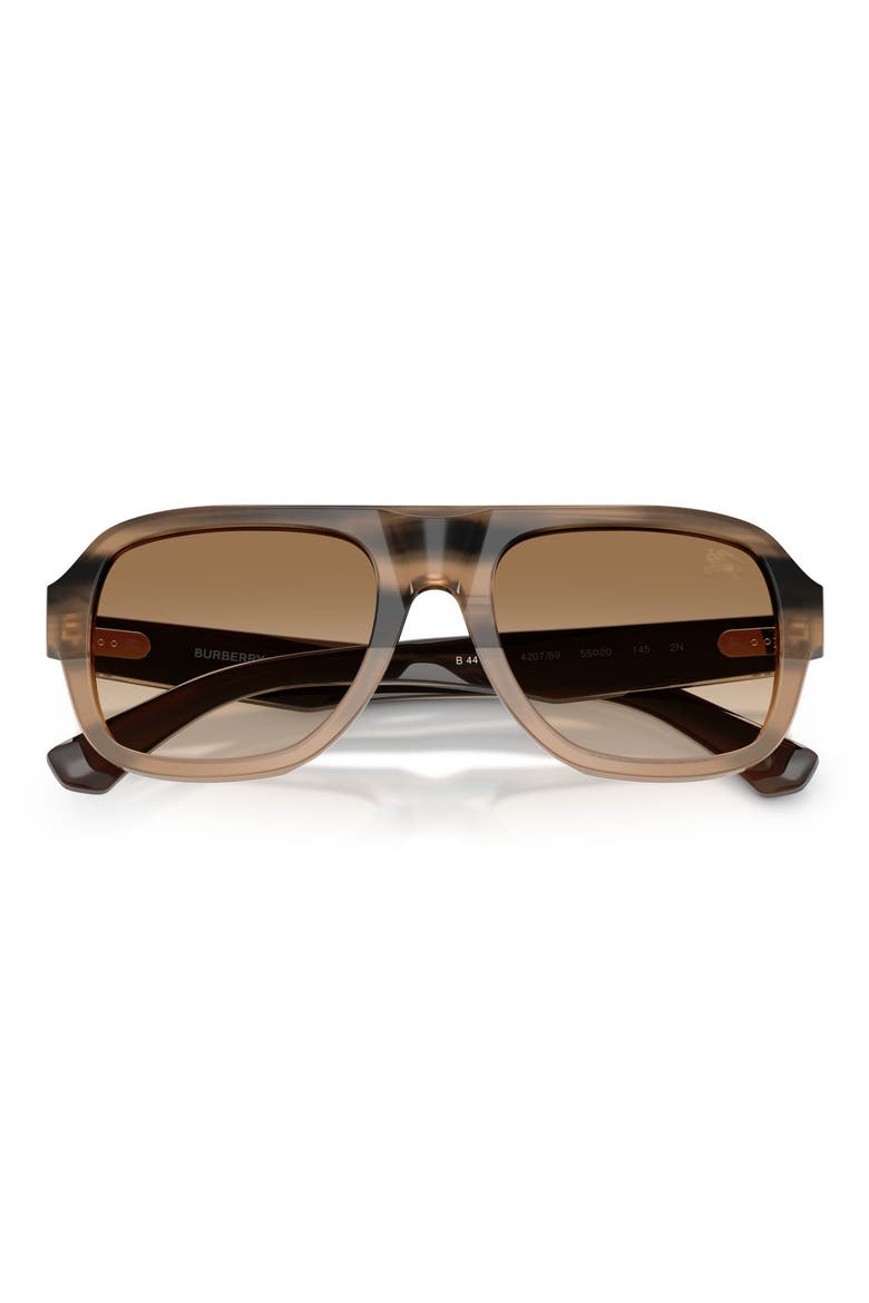 55mm Pilot Sunglasses, Alternate, color, STRIPED BEIGE / BROWN