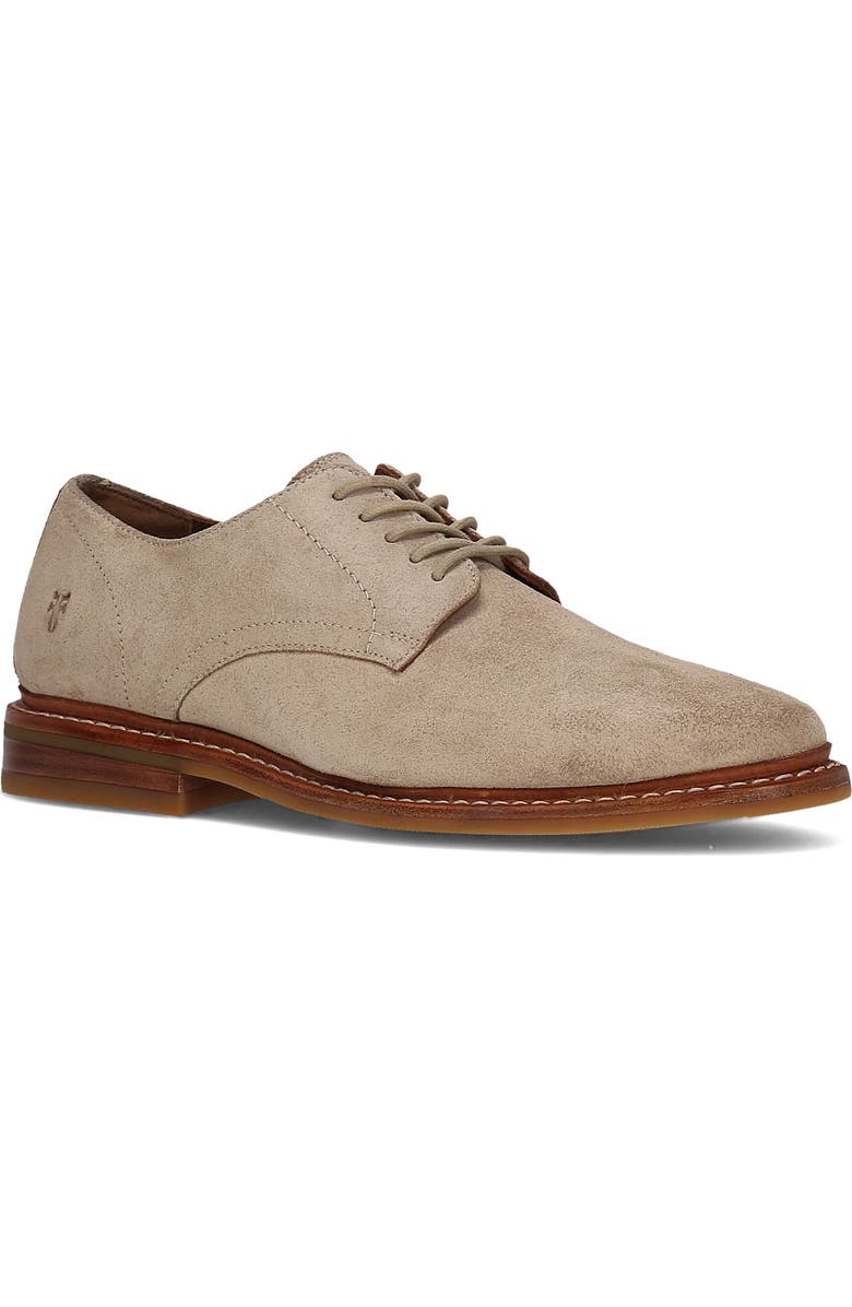 Frye Paul Suede Plain Toe Derby, Main, color, Mushroom