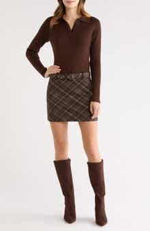 ASTR the Label Baylie Mixed Media Long Sleeve Sweater Dress