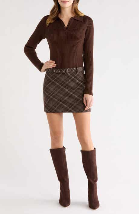 ASTR the Label Baylie Mixed Media Long Sleeve Sweater Dress