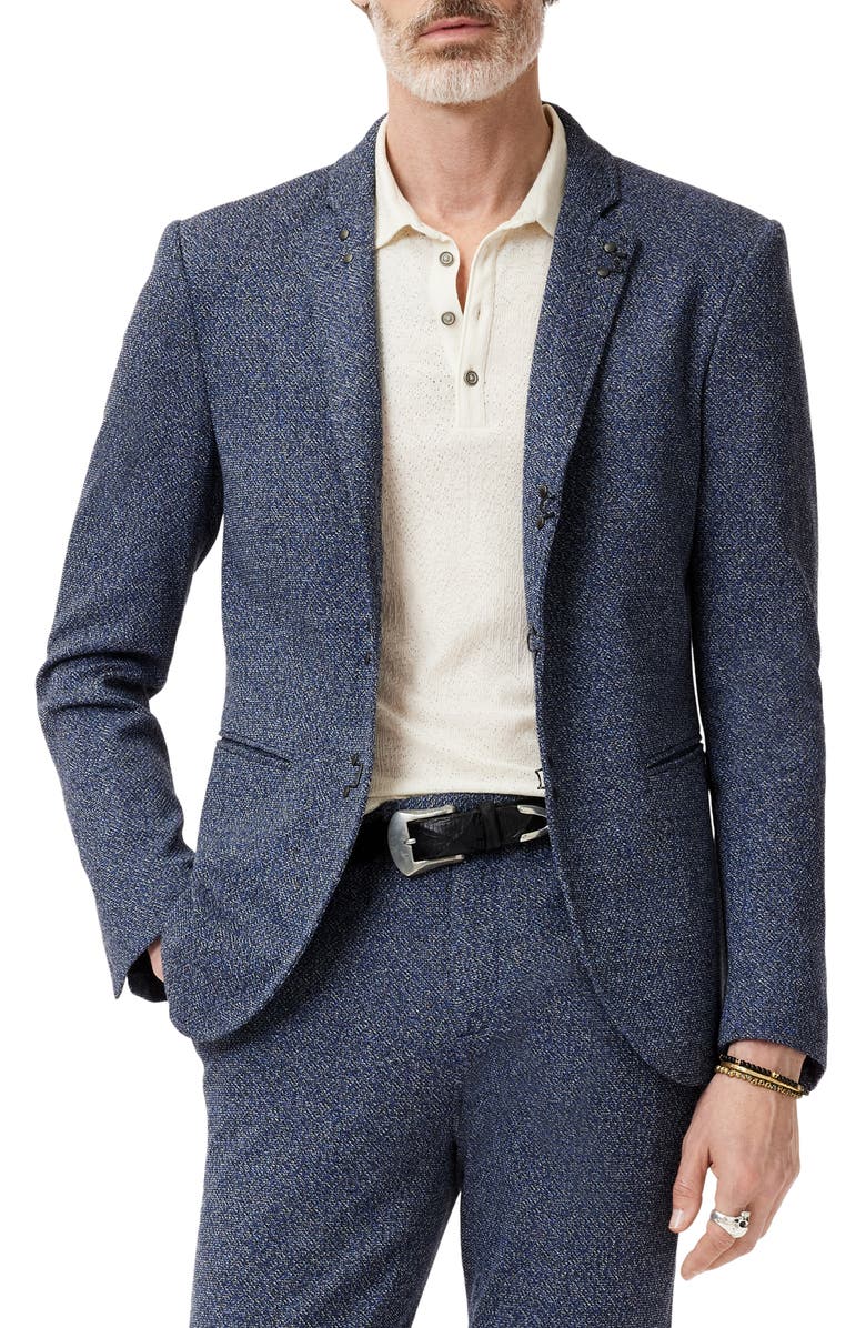 John Varvatos Madison Slim Fit Tweed Blazer, Main, color, Lake Blue