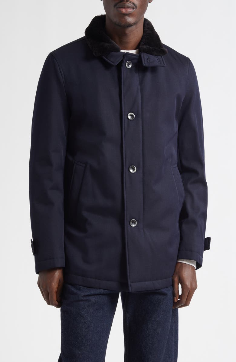 Herno Loro Piana Storm System<sup>®</sup> Waterproof Merino Wool Coat, Main, color, Blue Navy