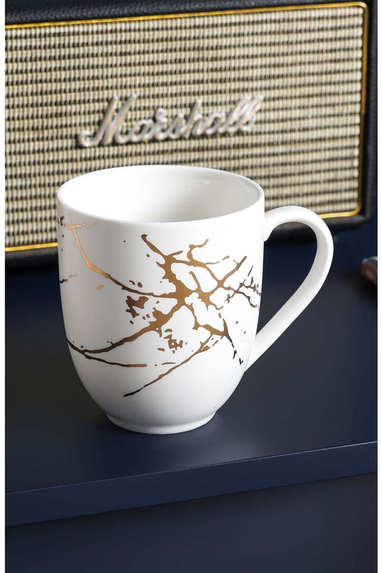 Zora Porcelain 4-Piece Mug Set, Alternate, color, White