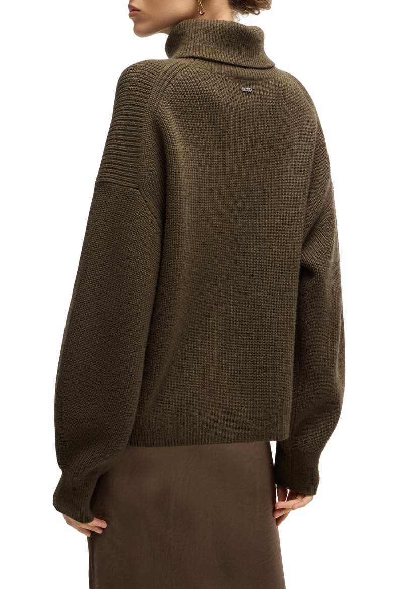 Fernadina Turtleneck Virgin Wool Sweater, Alternate, color, MARSHLAND