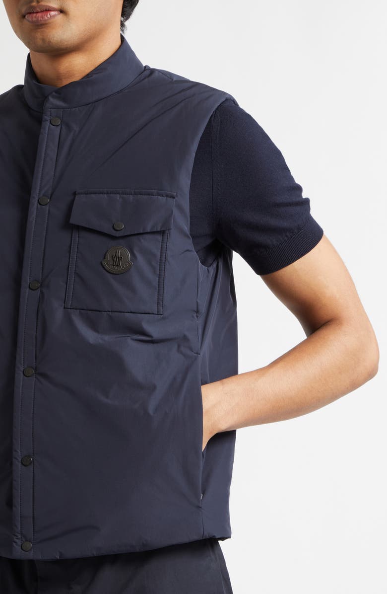 Moncler Sahel Water Repellent Down Vest, Alternate, color, Navy Blue