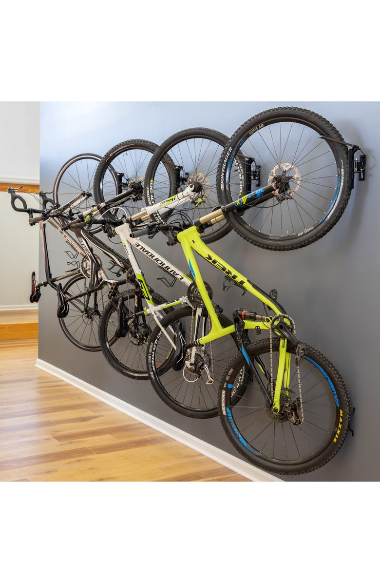 StoreYour Swivel Mount Bike Storage Rack - 4 Bicycle - Garage Wall Hook, Alternate, color, Black