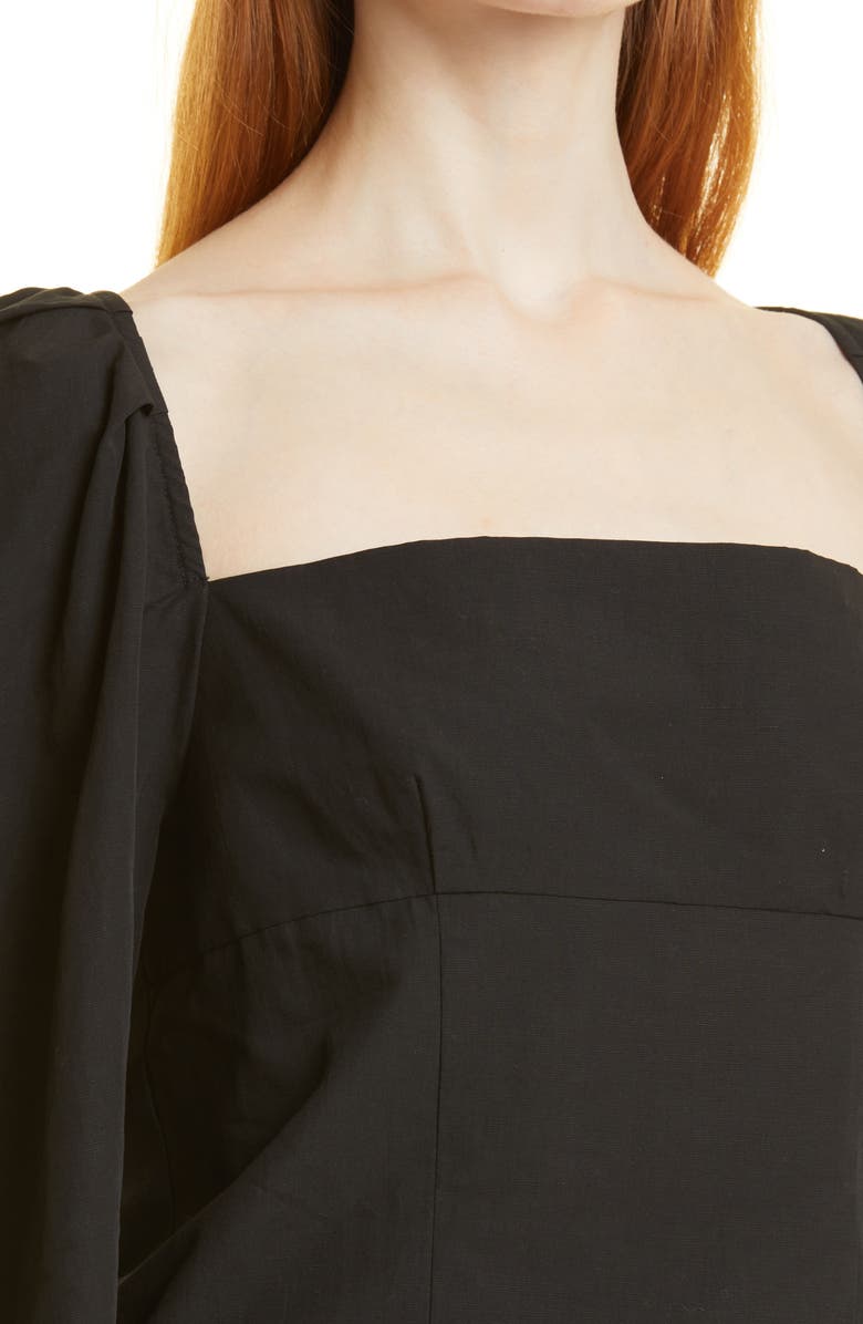 Vince Square Neck Puff Sleeve Cotton Blouse, Alternate, color,