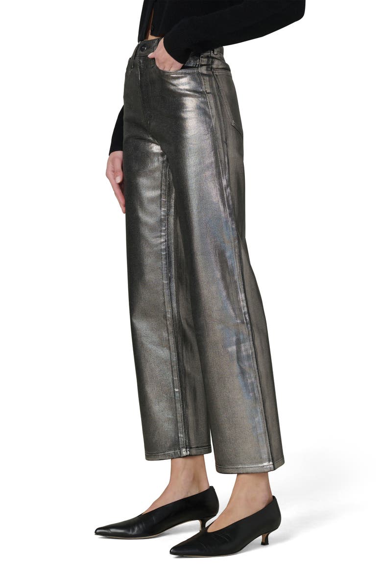 The Blake Cropped Wide Leg Jeans, Alternate, color, PEWTER FOIL