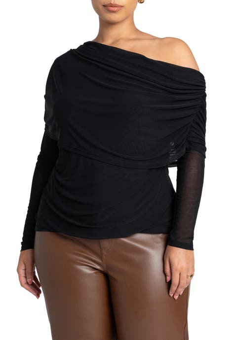 Foldover Drape Top (Plus Available)