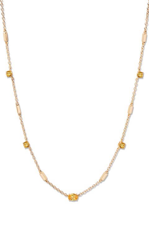 Brenna Birthstone Station Necklace