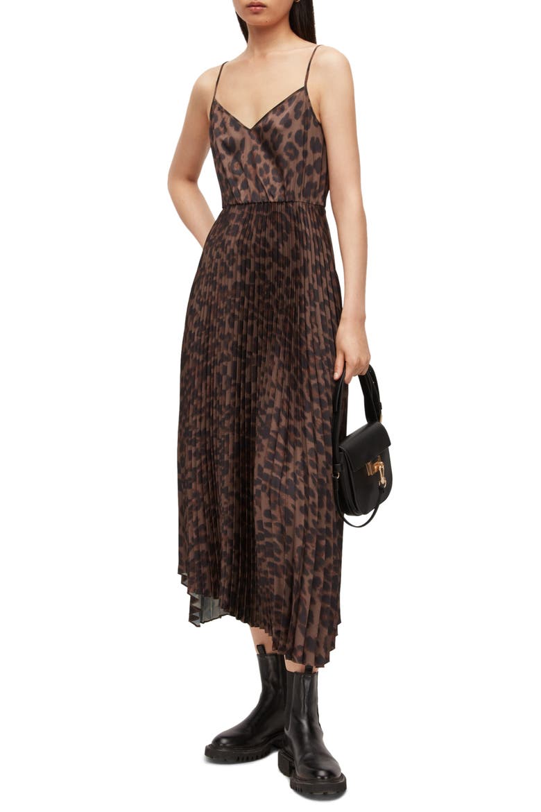 Leoni Leo Midi Dress & Sweater, Main, color, BLACK/BROWN