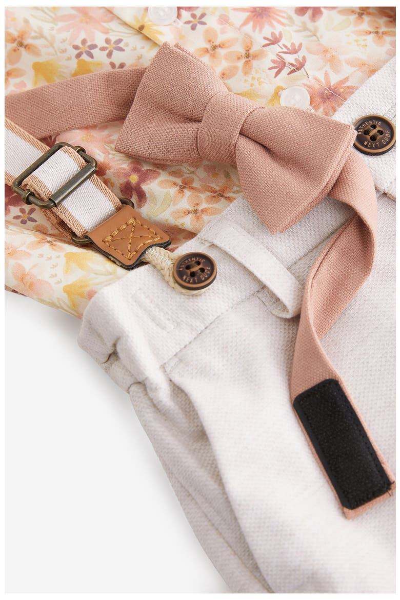 Kids' Floral Shirt, Shorts, Tie & Suspenders Set, Alternate, color, PINK