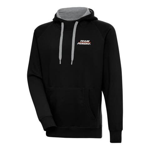 Men's Antigua Black Team Penske Victory Pullover Hoodie